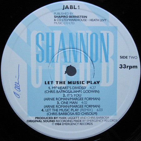 Shannon : Let The Music Play (LP, Album)