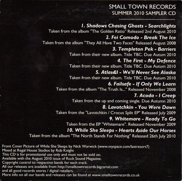 Various : Small Town Records Summer 2010 Sampler CD (CD, Promo, Smplr)