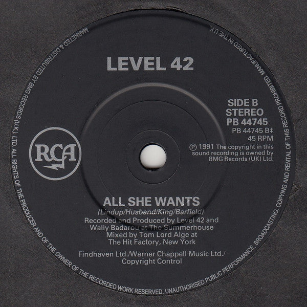 Level 42 : Guaranteed (7", Single, Bla)