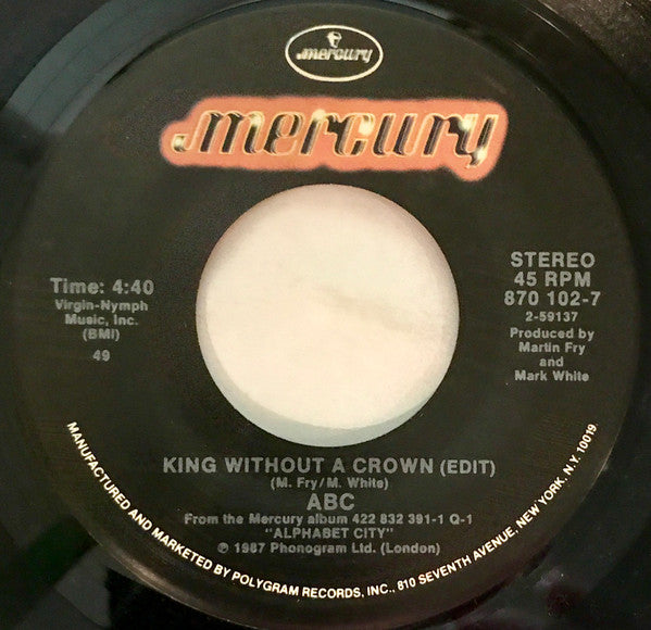 ABC : King Without A Crown (7", Single, Spe)