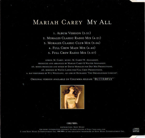 Mariah Carey : My All (CD, Single)