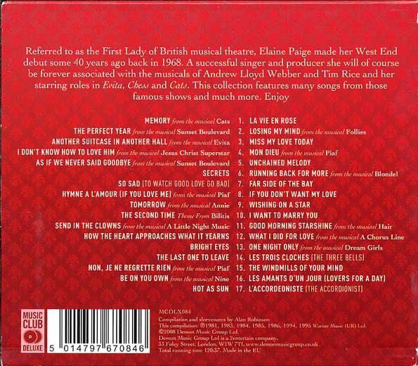 Elaine Paige : Sweet Memories (The Essential Elaine Paige) (2xCD, Comp)