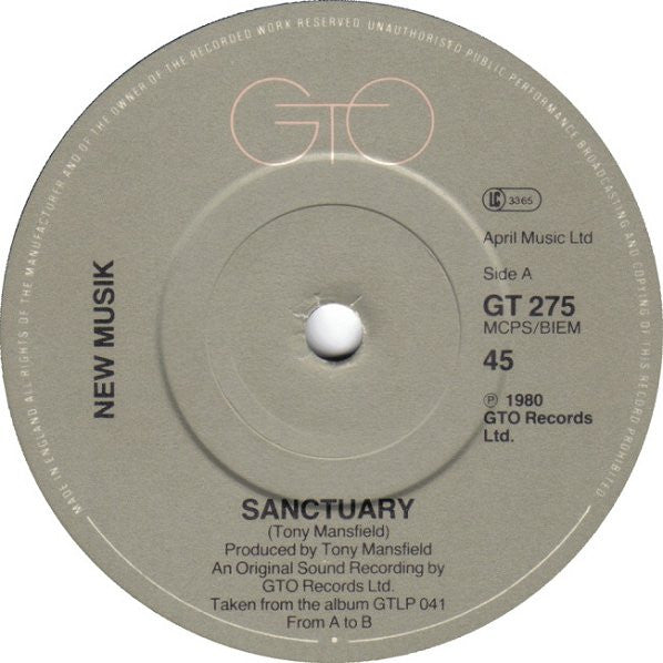 New Musik : Sanctuary (7", Single)