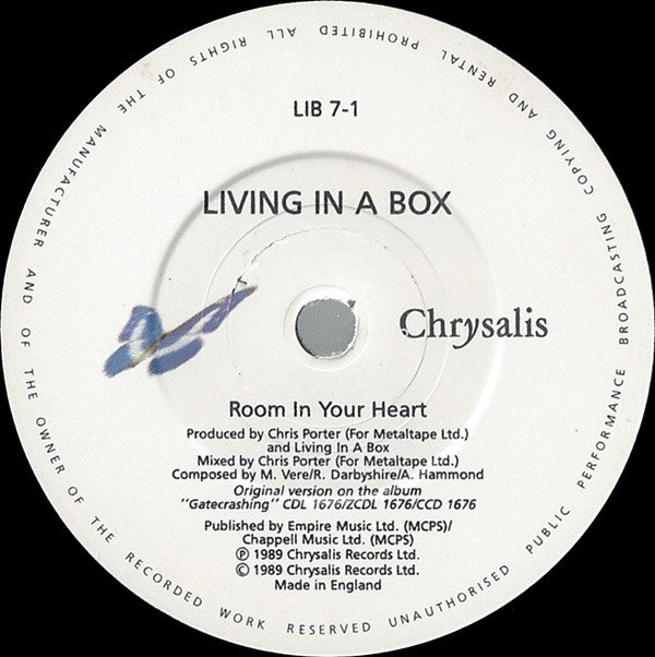 Living In A Box : Room In Your Heart (7", Single)