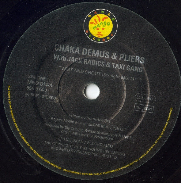 Chaka Demus & Pliers With Jack Radics & The Taxi Gang : Twist And Shout (7", Single, Pap)