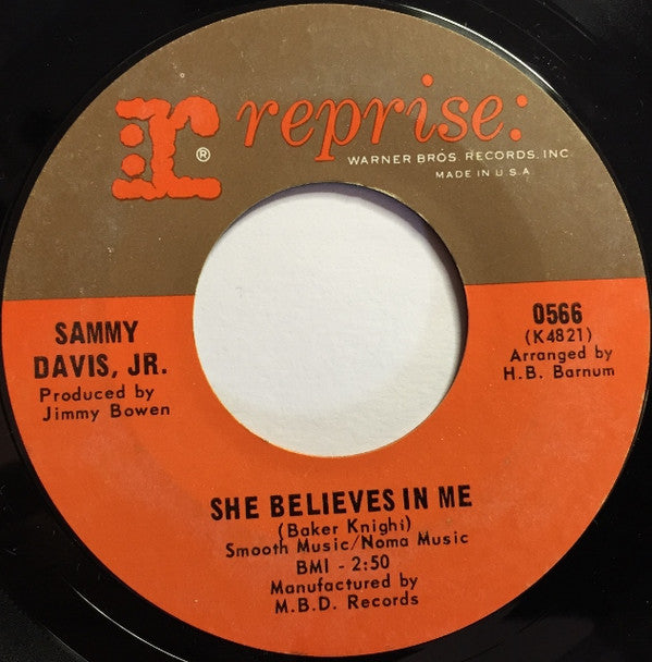 Sammy Davis Jr. : Don't Blame The Children / She Believes In Me (7", Single)