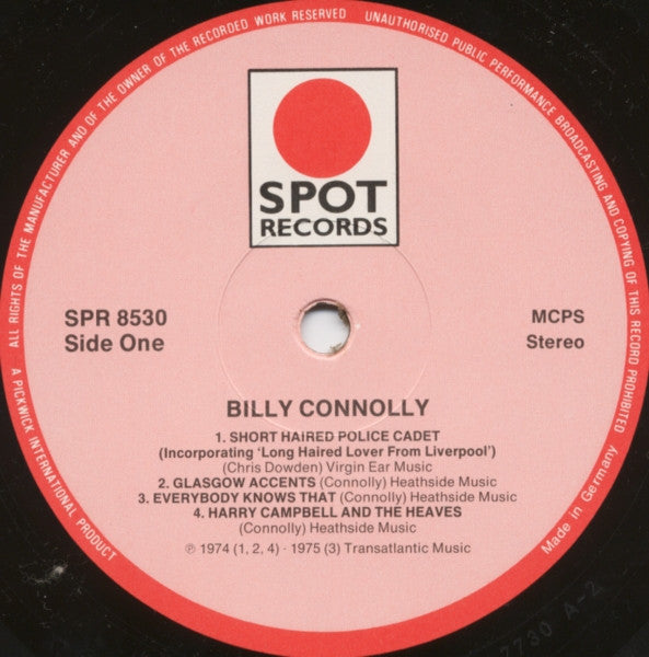 Billy Connolly : Billy Connolly (LP, Comp)