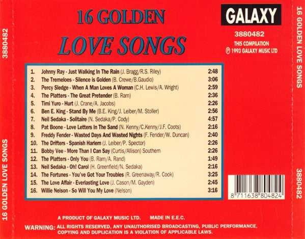 Various : 16 Golden Love Songs (CD, Comp)