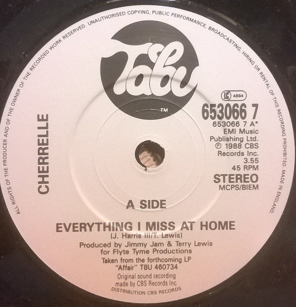 Cherrelle : Everything I Miss At Home (7")