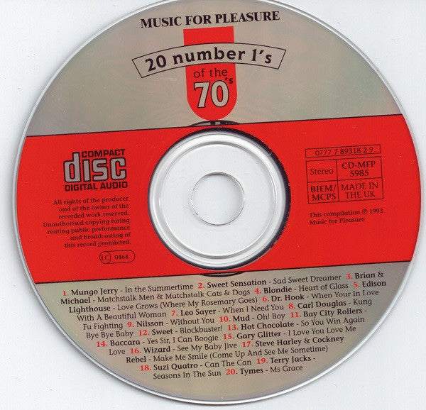 Various : 20 Number 1's Of The 70's (CD, Comp)