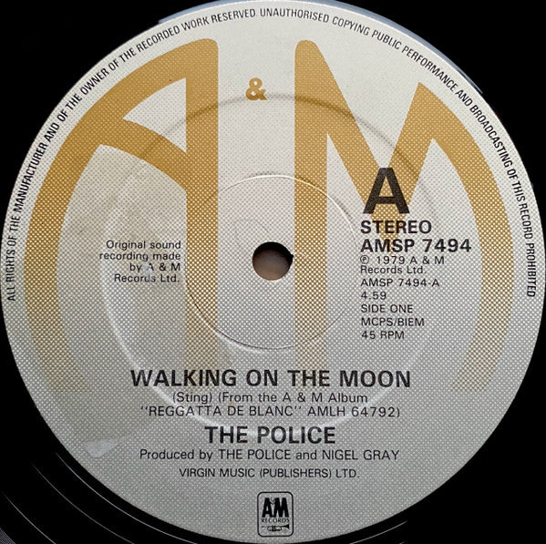 The Police : Walking On The Moon (12", Single)