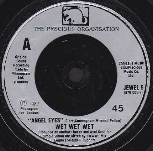 Wet Wet Wet : Angel Eyes (Home And Away) (7", Single, Sil)