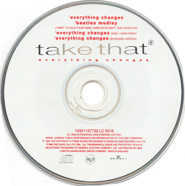 Take That : Everything Changes (CD, Single)