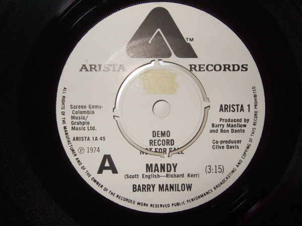 Barry Manilow : Mandy (7", Single, Promo)