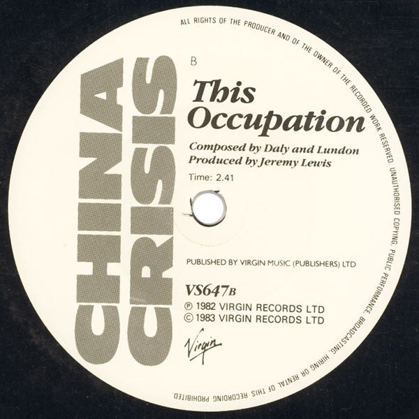 China Crisis : Wishful Thinking (7", Single, Glo)