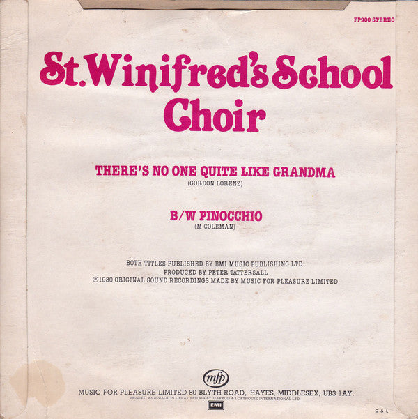 St. Winifred's School Choir : There's No One Quite Like Grandma (7", Single, Red)