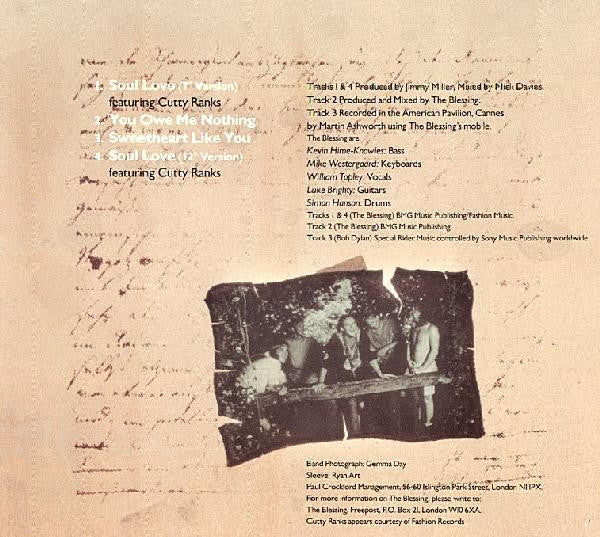 The Blessing Featuring Cutty Ranks : Soul Love (CD, Single)