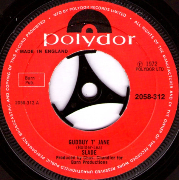 Slade : Gudbuy T' Jane (7", Single, Pap)