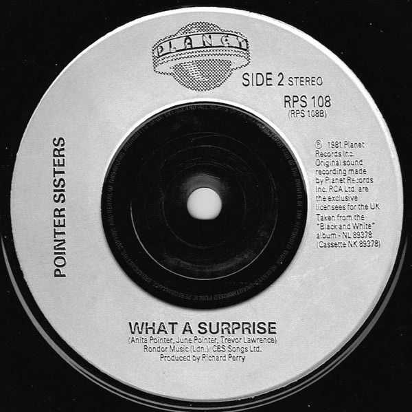 Pointer Sisters : I'm So Excited (7", Single, Sil)