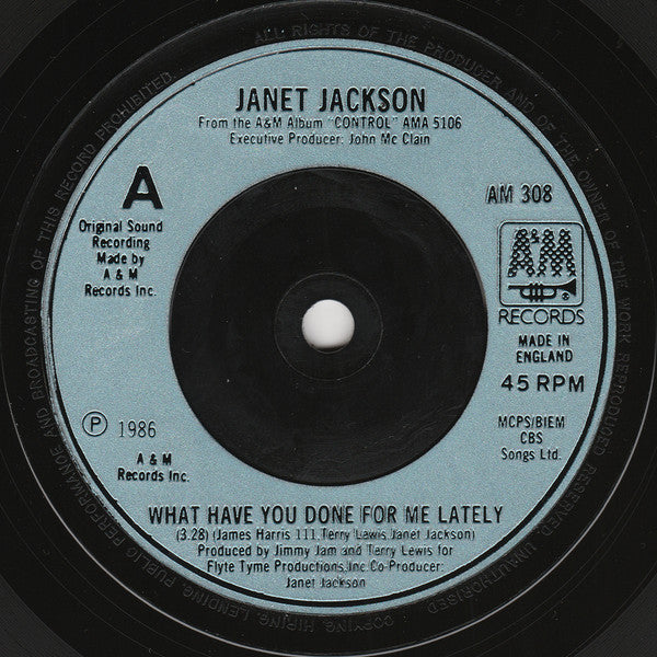 Janet Jackson : What Have You Done For Me Lately (7", Single, Met)