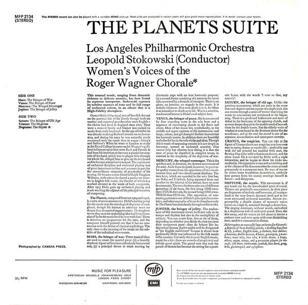 Gustav Holst, Stokowski*, Los Angeles Philharmonic Orchestra : The Planets (LP)
