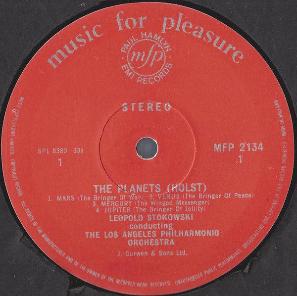 Gustav Holst, Stokowski*, Los Angeles Philharmonic Orchestra : The Planets (LP)