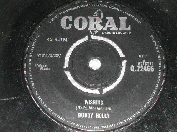 Buddy Holly : Wishing (7", Single)