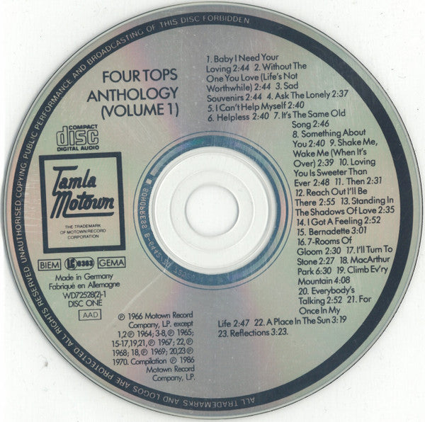 Four Tops : Anthology (2xCD, Comp, RE)
