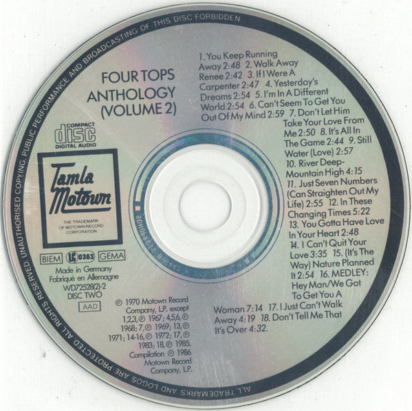 Four Tops : Anthology (2xCD, Comp, RE)