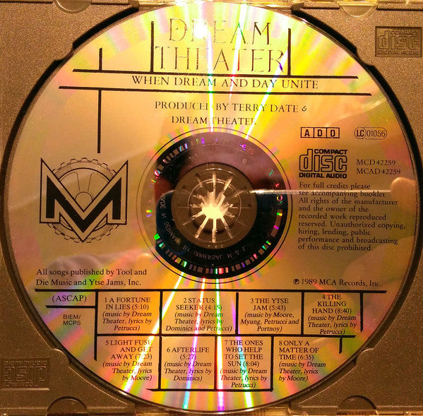 Dream Theater : When Dream And Day Unite (CD, Album, RP)