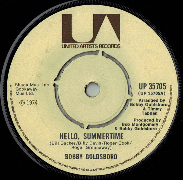 Bobby Goldsboro : Hello, Summertime (7", Single)