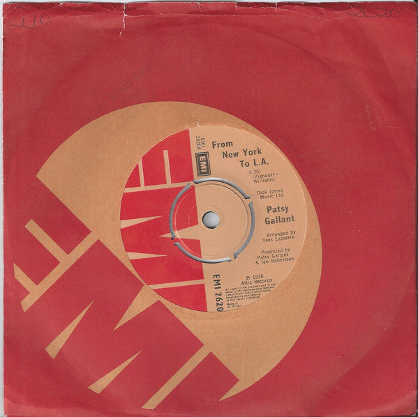 Patsy Gallant : From New York To L.A. (7", Single, Com)