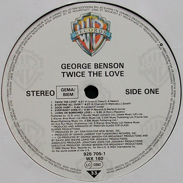 George Benson : Twice The Love (LP, Album)
