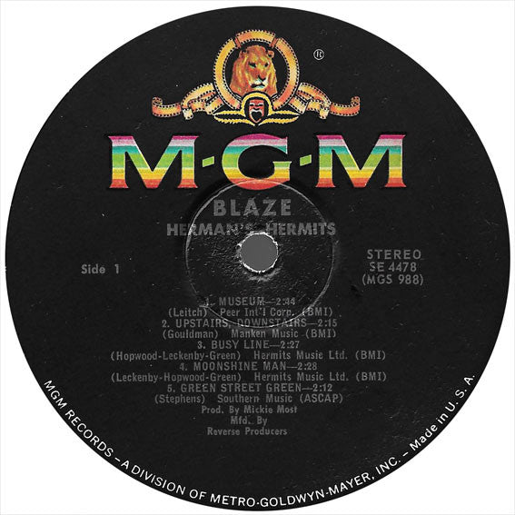 Herman's Hermits : Blaze (LP, Album, MGM)
