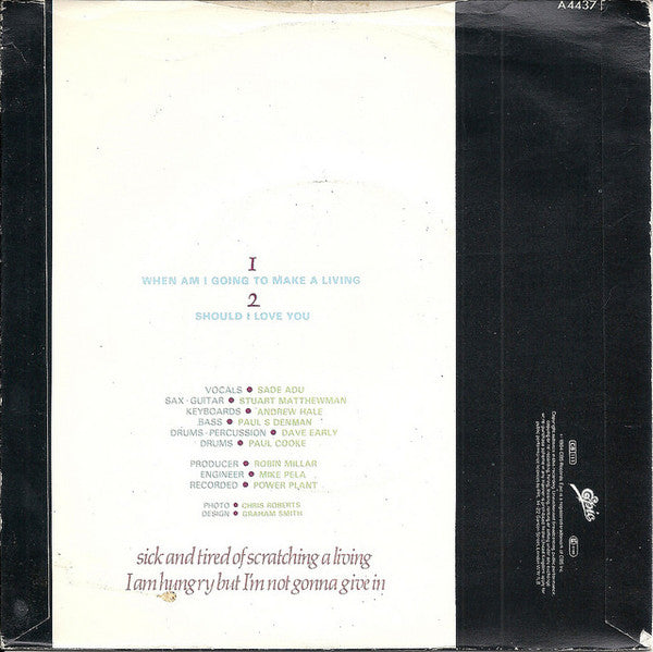 Sade : When Am I Going To Make A Living (7", Single, Inj)