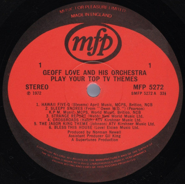 Geoff Love And His Orchestra* : Your Top TV Themes (LP)