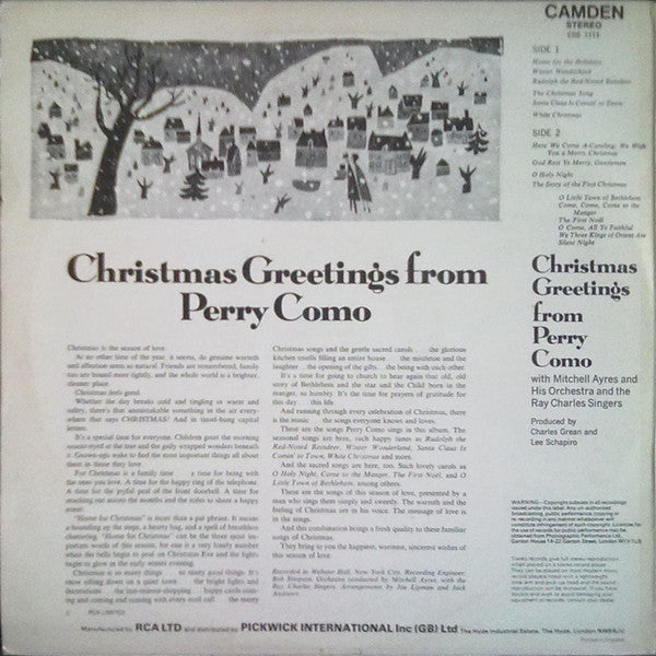 Perry Como : Christmas Greetings From Perry Como (LP, Album, RE)