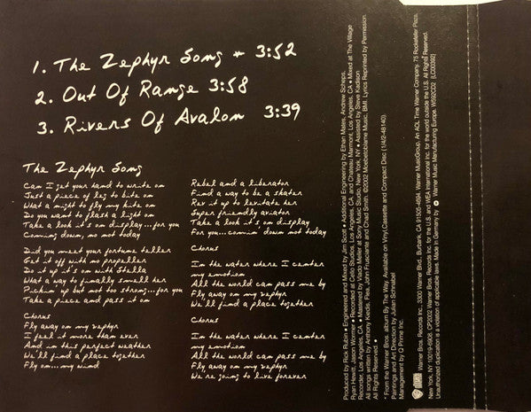 Red Hot Chili Peppers : The Zephyr Song (CD, Maxi, CD2)