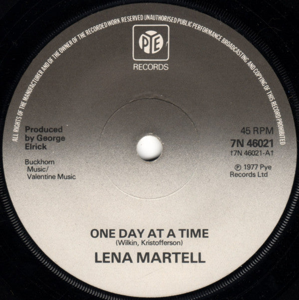 Lena Martell : One Day At A Time (7", Single, RP, Sol)