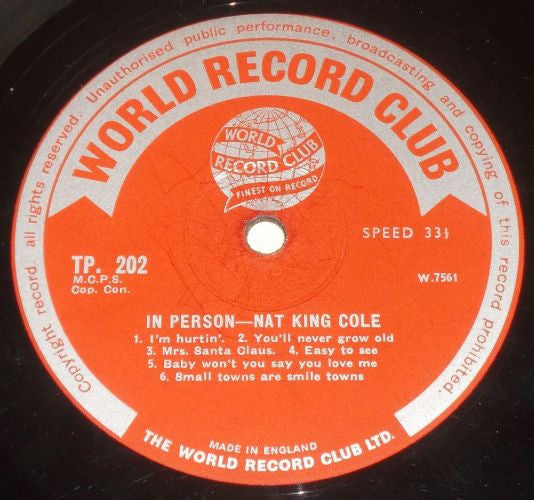 Nat King Cole : In Person (LP, Mono)