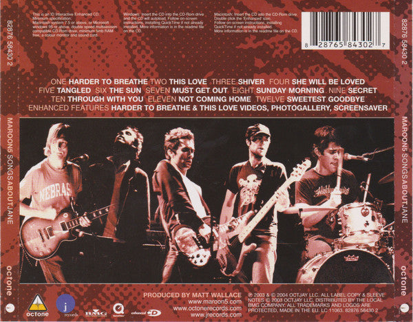 Maroon 5 : Songs About Jane (CD, Album, Enh, Del)