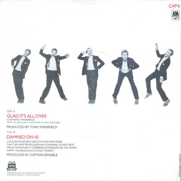 Captain Sensible : Glad It's All Over / Damned On 45 (7", Single)