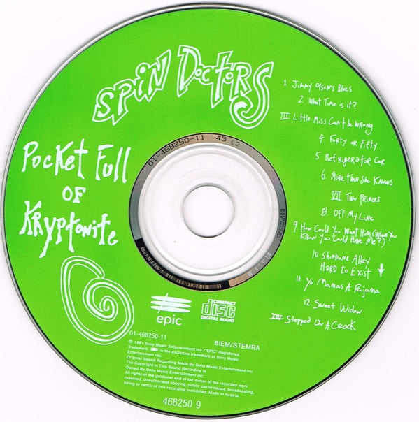 Spin Doctors : Pocket Full Of Kryptonite (CD, Album, S/Edition)