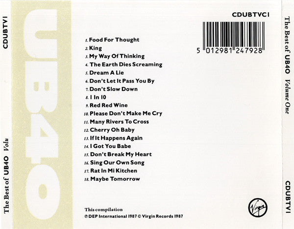 UB40 : The Best Of UB40 - Volume 1 (CD, Comp)