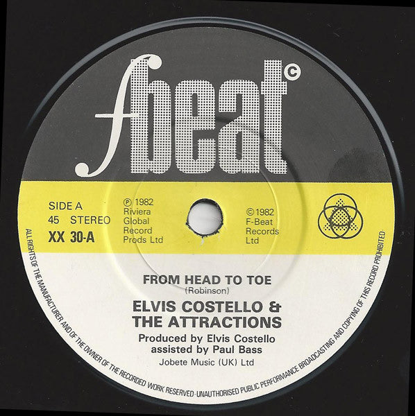 Elvis Costello And The Attractions* : From Head To Toe (7", Single)