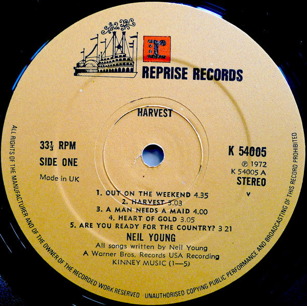 Neil Young : Harvest (LP, Album, Gat)