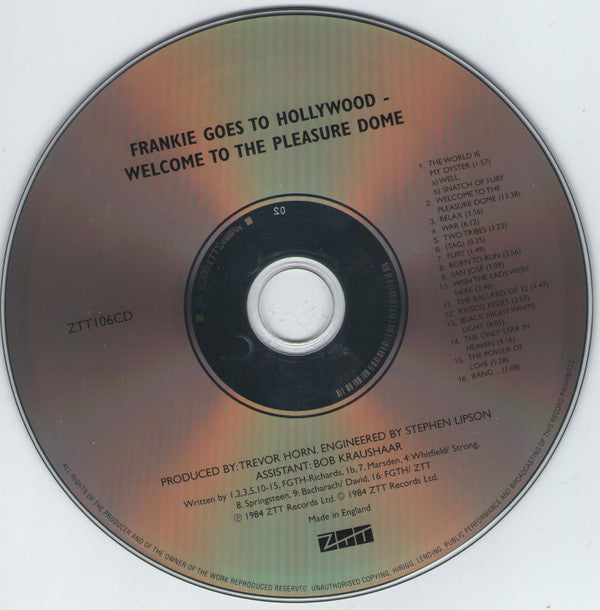 Frankie Goes To Hollywood : Welcome To The Pleasuredome (CD, Album, RE)
