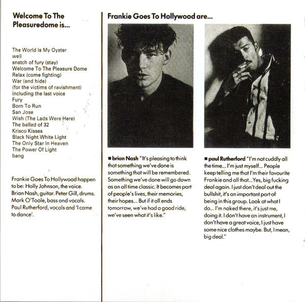 Frankie Goes To Hollywood : Welcome To The Pleasuredome (CD, Album, RE)