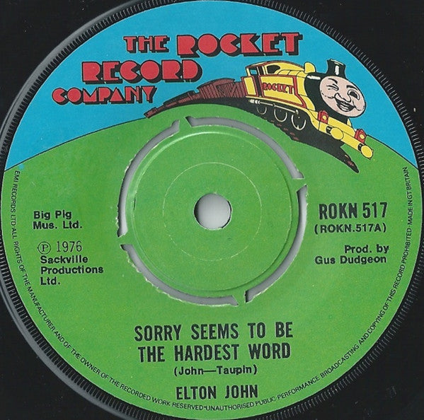 Elton John : Sorry Seems To Be The Hardest Word (7", Single, Com)