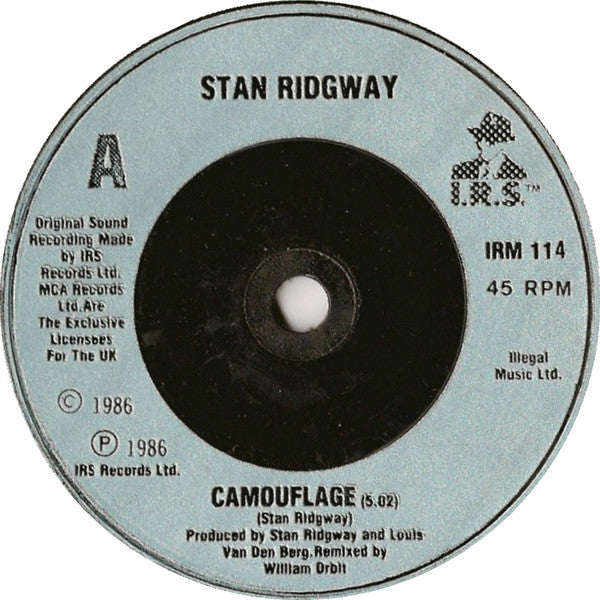 Stan Ridgway : Camouflage (7", Single, Blu)